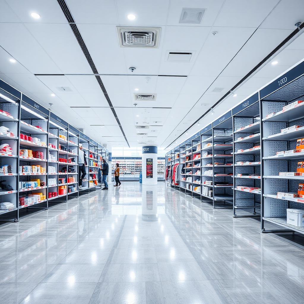 Bright retail store with polished commercial LVT flooring